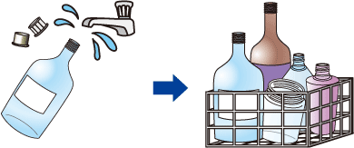 イラスト：びんを洗う様子