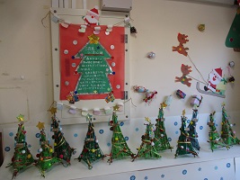 5歳児が作ったクリスマスツリーの写真