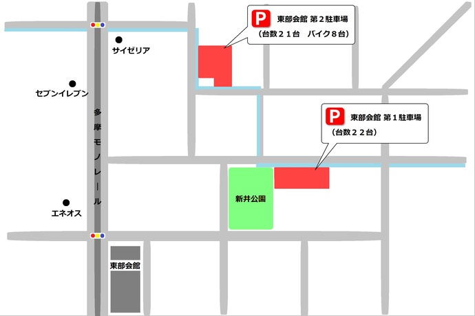 東部会館駐車場案内図