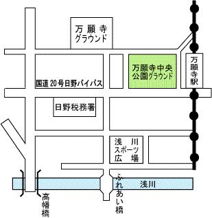 万願寺中央公園グラウンド案内図