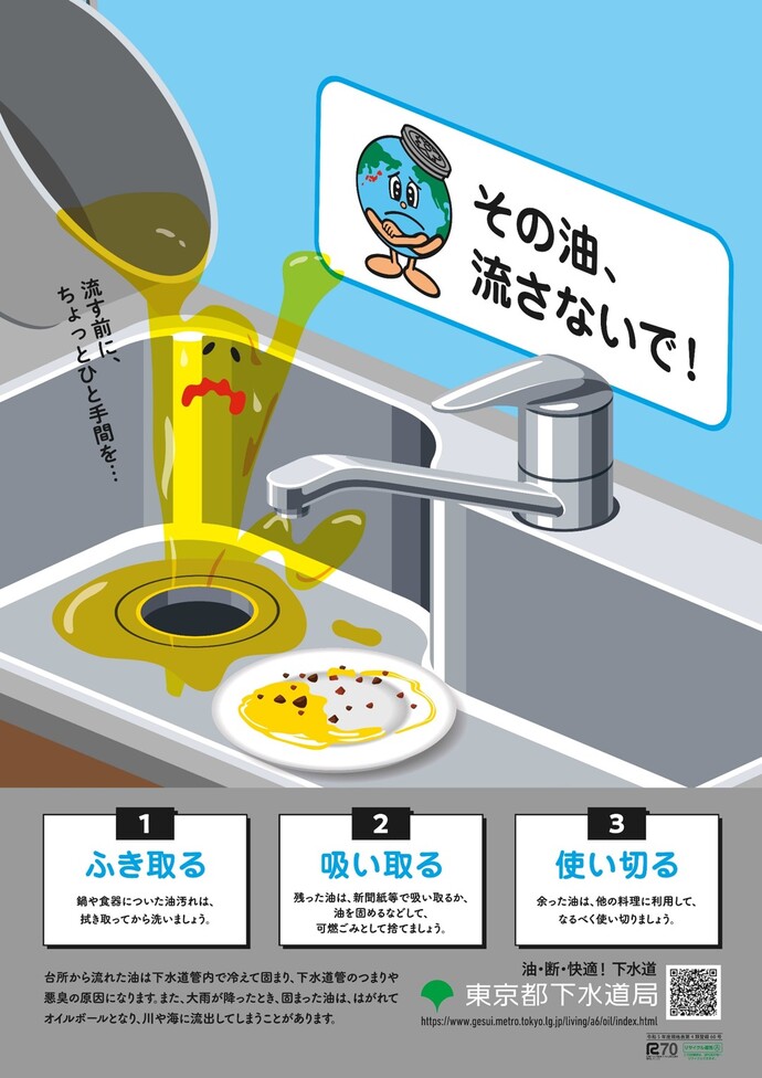 チラシ：下水道に油を流さないようにしてください
