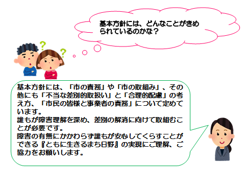 日野市障害者差別解消基本方針を策定しました 日野市公式ホームページ 日野市障害者差別解消基本方針を策定しました 日野市公式ホームページ