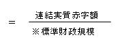 連結実質赤字比率計算式　連結実質赤字額÷標準財政規模