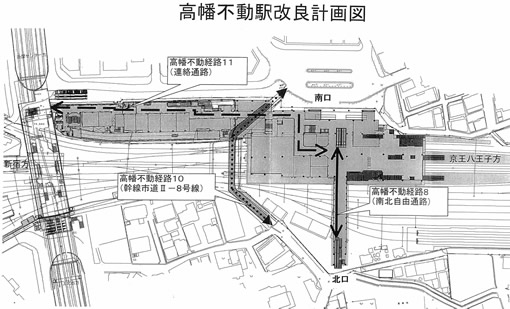 図:高幡不動経路8　高幡不動駅改良計画図