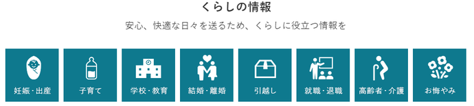 写真：くらしの情報の画面