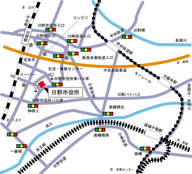 日野市役所案内図