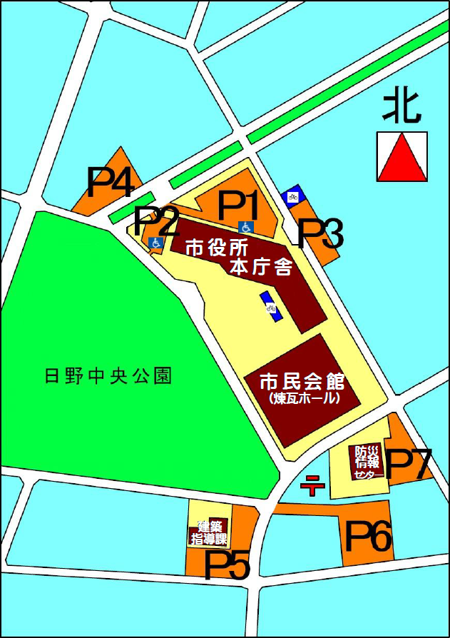 市役所周辺駐車場案内図