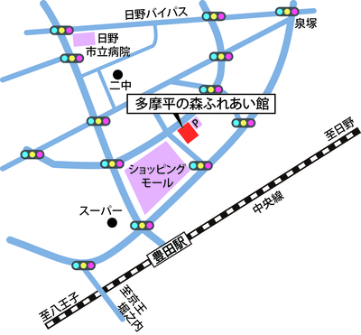 多摩平の森ふれあい館案内図