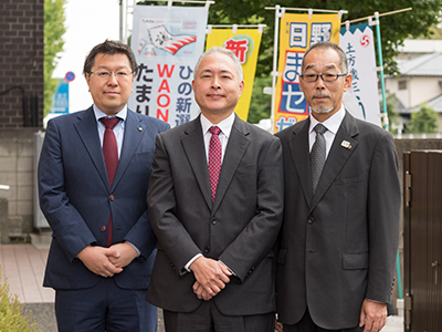 写真：左から山下　雅弘さん（商業部会）、齋藤　直樹さん（工業部会）、小野　進一さん（建設部会）