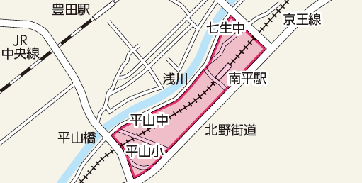 画像：平山4丁目・南平6・7丁目地区の地図