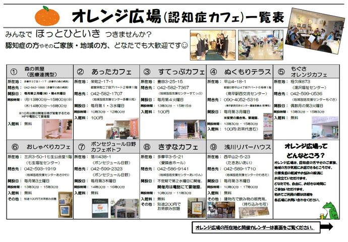 オレンジ広場一覧表