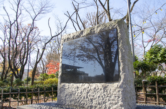 写真：旭が丘中央公園の「たきび詩碑」