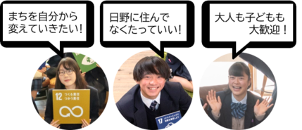 写真：まちを自分から変えていきたい、日野に住んでなくたっていい、大人も子どもも大歓迎