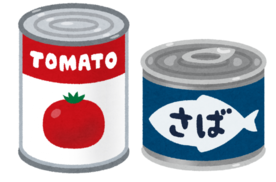(画像)トマトとサバの缶詰のイラスト