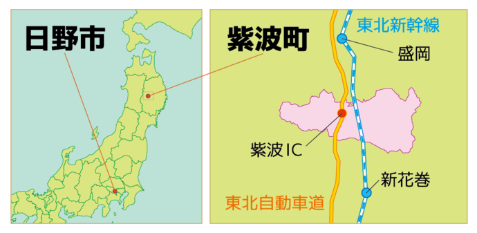 画像：紫波町の位置