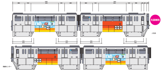 画像：モノレール車両側面イメージ