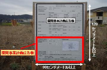 手続F開発事業計画広告板の例の写真