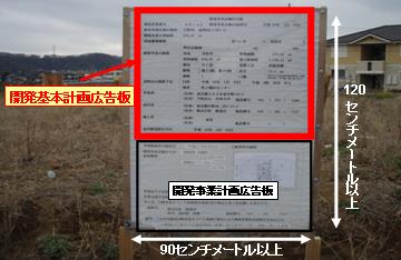 手続B開発基本計画広告板の例の写真