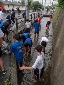 日野用水清掃の様子