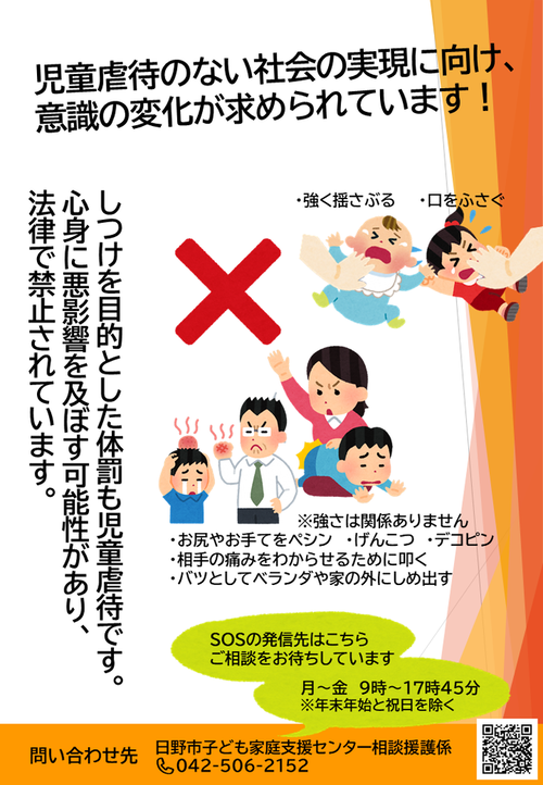 画像:11月は児童虐待防止推進月間 通告先・相談先は日野市子ども家庭支援センター相談援護係