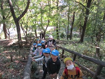 公園内を探索する子どもの写真