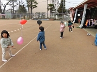 写真：風船つきの様子