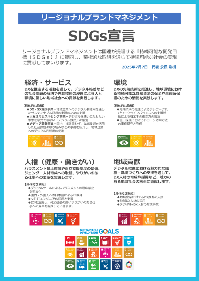 画像：リージョナルブランドマネジメントの宣言書