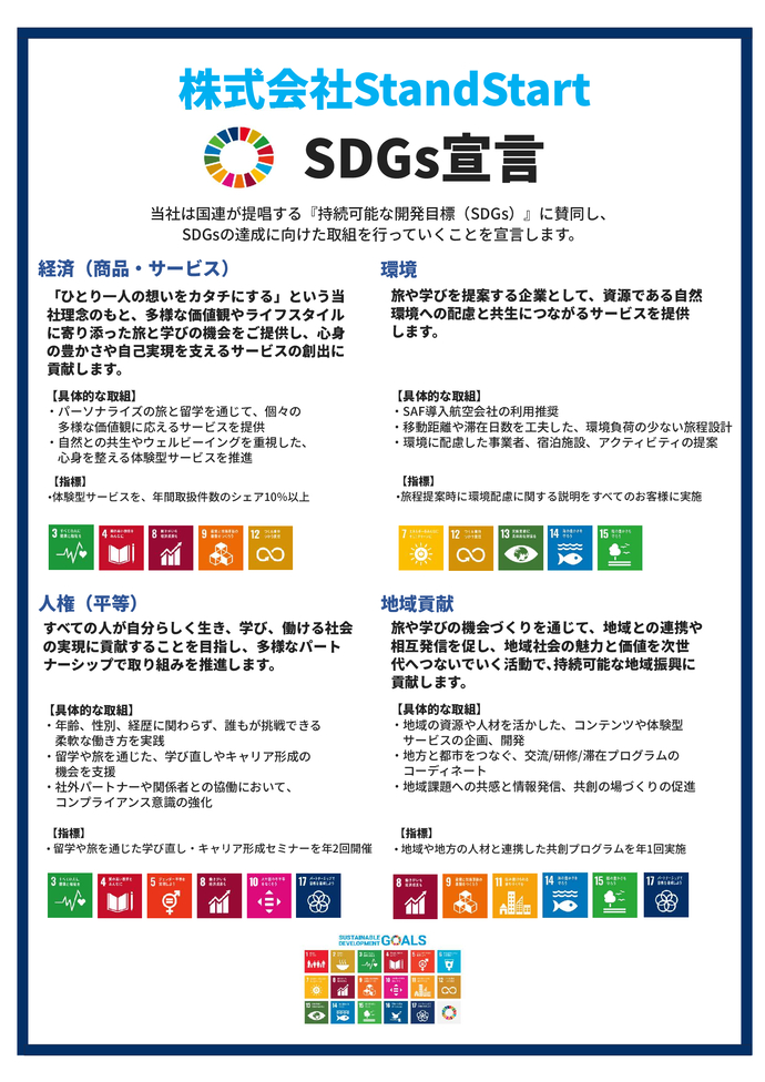 画像：株式会社StandStartの宣言書