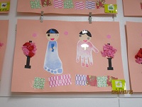 1歳児の手形、足形びなの写真