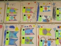 5歳児クラスのこいのぼり作品