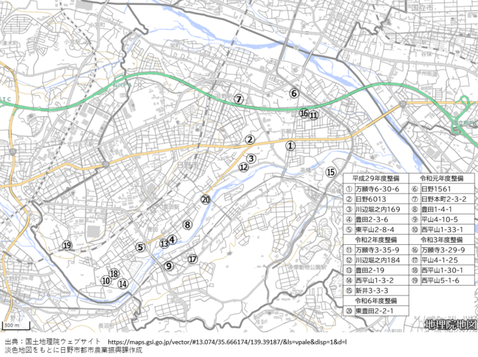 防災兼用農業用井戸所在図
